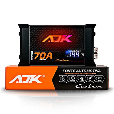 Fonte Carregador Carbon Smart 70A Alta Potência Eficiência Bivolt 3 Modos Inteligentes de Carga-AJK