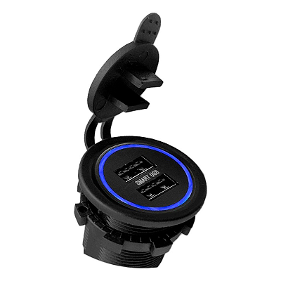 Carregador Celular Automotivo Veicular 3.1a Smart Entrada Usb Rosca  Rs-108-3UBR Preto - Roadstar