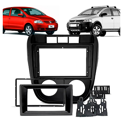 Moldura Multimídia 2din 9" com Adaptador 7" Chinês e Japonês VW Fox Crossfox 2003 A 2009 G1 -Fiamon