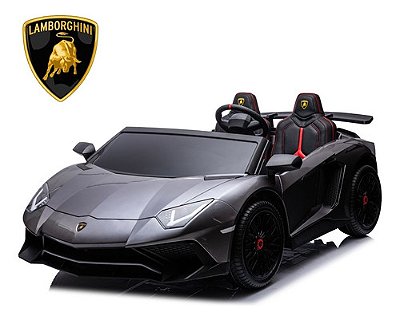 Carro Elétrico Infantil 24v Lamborghini Aventador Até 100kg Gigante 2 Assentos Importway Bw235 Cor Cinza