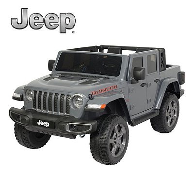 Mini Carro Elétrico Infantil 12v 4x4 Jeep Rubicon Até 50kg Cinza