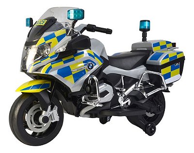 Mini Moto Elétrica Infantil 12v Bmw R 1200rt Prata Sirene