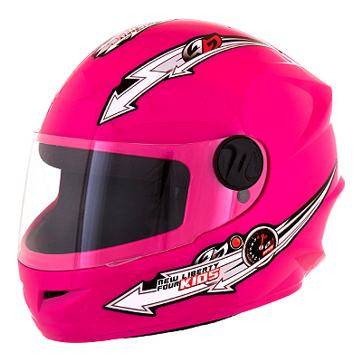 Capacete Moto Fechado Infantil Liberty Four Kids Tamanho 54 Cor Rosa Criança  - Pro Tork