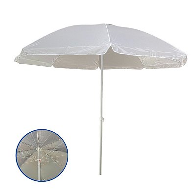 Guarda Sol Articulado Em Aço Inox 2,40 Metros Importway Cor Branco