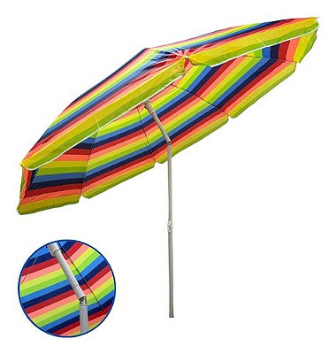 Guarda Sol Articulado Praia Grande 2,4m Pesca Praia Colorido