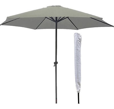 Ombrelone Central De Alumínio 2,70 Metros Com Manivela E Capa Branco Importway Iwobcc-270br
