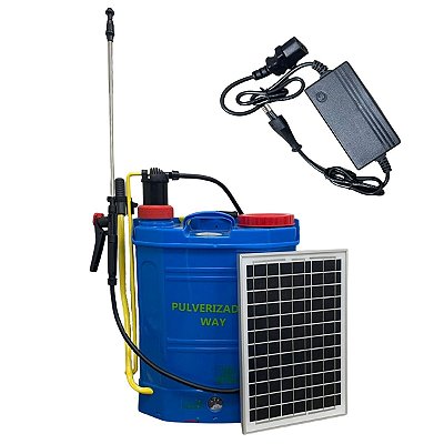 Pulverizador Costal Bateria Elétrico Manual Placa Solar 20l