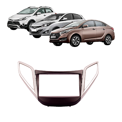 Kit Moldura 2din Multimídia 7Pelegadas + Acabamento Difusor  Ar Central Hyundai HB20/S/X 12/19 Expex