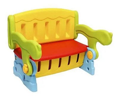 Mesinha Infantil 3 Em 1 Mesa Banco Baú Importway Colorida
