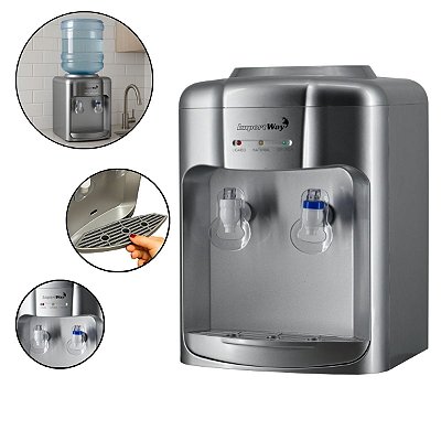 Bebedouro Refrigerado Agua Gelada Normal Garrafão 127v Prata