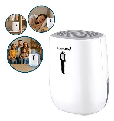 Desumidificador De Ar Ambiente Eletrico Antimofo 500ml Portátil C/ Led Importway Branco