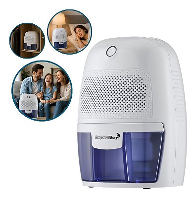 Desumidificador De Ar Ambiente Eletrico Antimofo 600ml Portátil C/ Led Importway Branco