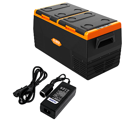 Geladeira Portátil Black 75 Litros 12V/24V p/Caminhão Motorhome + Fonte Conversora 110/220v - Elber