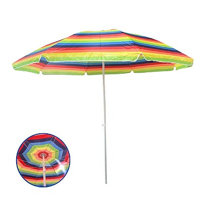 Guarda Sol Praia Grande 2,40 Metros Piscina Pesca Camping Verão Colorido Importway