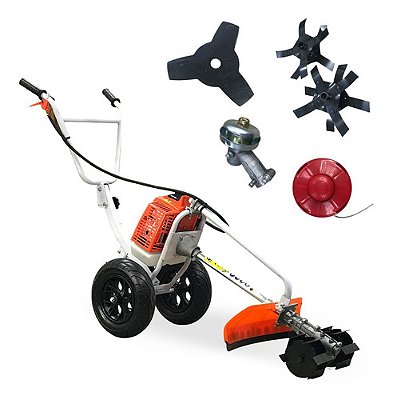 Motocultivador Tratorito Roçadeira C Rodas Gasolina 63cc 4x1