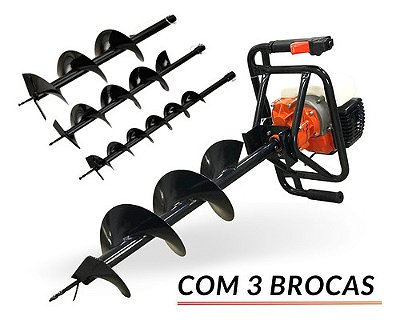 Perfurador De Solo 52cc Profissional 3 Brocas Extensor Incluso Profissional Importway