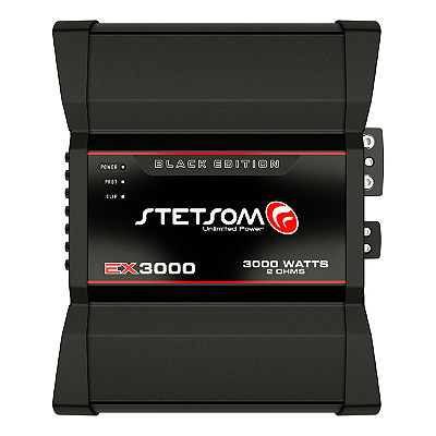 Módulo Amplificador Stetsom EX 3000 Black 1Canal Mono 2Ohms 3000W RMS Full Range HPF LPF Subwoofer Woofer Driver Tweeter