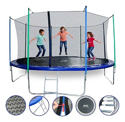 Cama Elástica Infantil Grande 427cm Com Rede De Proteção E Escada Pula Pula Completo