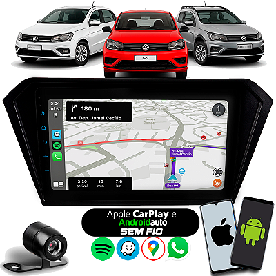 Central Multimídia 9 Polegadas Automotiva Compatível com Gol Saveiro Voyage G7 + Câmera Ré + Moldura