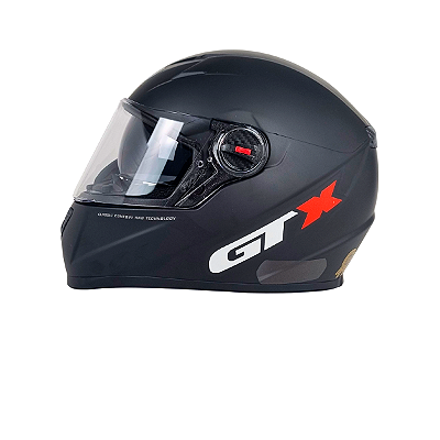 Capacete de Moto Fechado GTX Comfort Preto Fosco Tamanho 60 com Viseira Cristal Antiembaçante Forro Removível - FW3