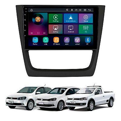 Multimidia Mp5 Rs9200br Es Pro Line Carplay Sem Fio + Moldura 9" Vw Gol G6, Voyage, Saveiro - Preta
