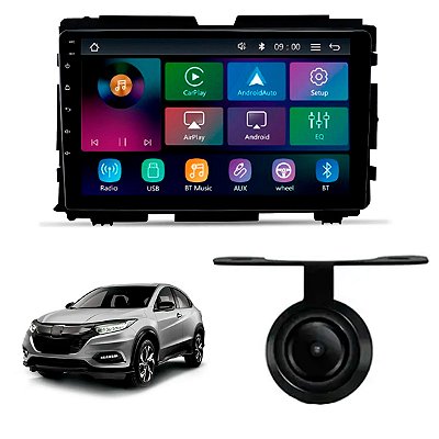 Multimidia Mp5 Rs9200br Es Pro Line Carplay Sem Fio + Moldura 9 Chines Honda Hr-v 2015 à 2021 + Câmera de Ré