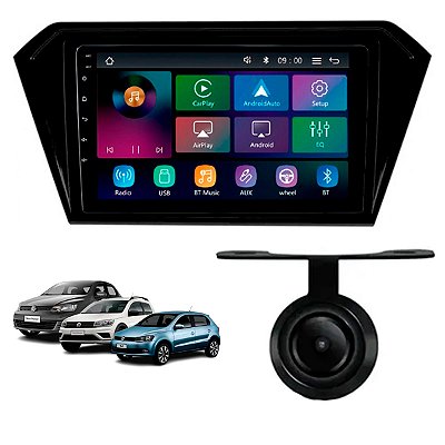 Multimidia Mp5 Rs9200br Es Pro Line Carplay Sem Fio + Moldura 9 Chines Gol Saveiro Voyage + Câmera de Ré