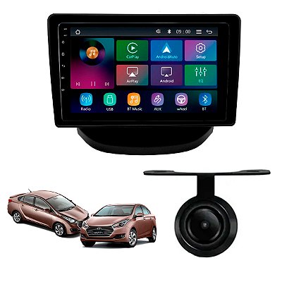 Multimidia Mp5 Rs9200br Es Pro Line Carplay Sem Fio + Moldura 9 Chines Hb20 2012 à 2019 + Câmera de Ré