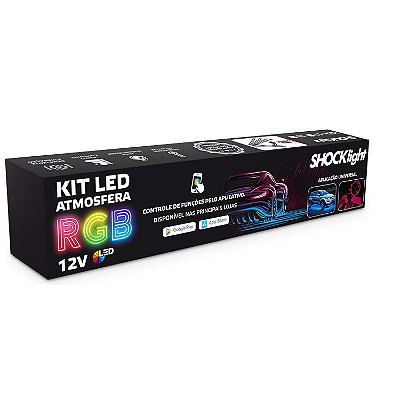 Kit Led RGB + Atmosférico 9 X 1 12V Bluetooth APP Controle de Música