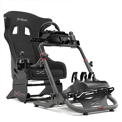 Suporte para Volantes SGT Cinza Pedais Ajustáveis Regulagem de Altura Extreme Racing
