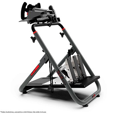 Suporte Para Simulador de Volante Mini Cockpit SXT V2 Cinza Ajustável Com Regulagem de Altura Extreme Racing