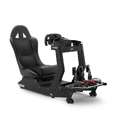 Simulador de Corrida Cockpit Gamer Extreme 4.0 Banco Retrátil Reforçado p/ Volante Direct Drive Suporta até 140kg