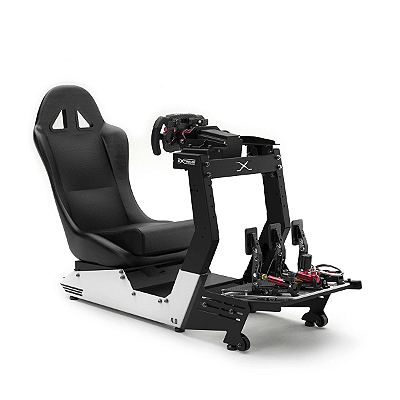 Simulador de Corrida Cockpit Gamer Extreme 4.0 Banco P1 Preto Estação Simples Branco Suporta até 140kg