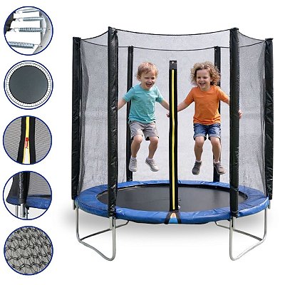 Cama Elástica Infantil 1,80m Pula Pula Trampolim Com Rede De Proteção Colorida Resistente
