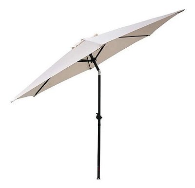 Ombrelone Articulado Central 2,70m Branco Jardim Piscina Praia Proteção Solar Resistente