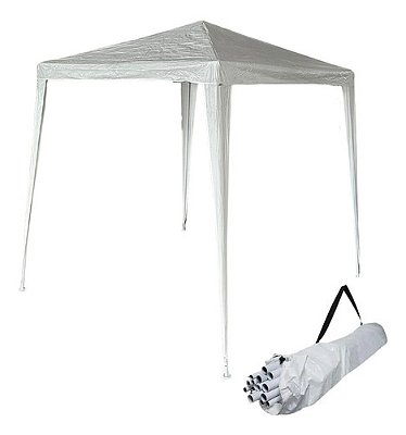 Gazebo Montável 2x2m Branco Importway Tenda Dobrável Jardim Praia Piscina Eventos