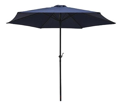 Ombrelone Central 2,70m Azul Importway Com Manivela E Proteção Uv Para Jardim Piscina Praia