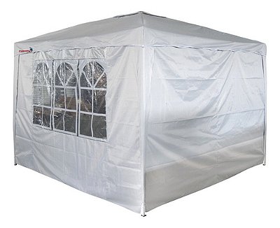 Gazebo 3x3 Articulado Importway Branco Duas Paredes Montagem Rápida Praia Piscina Jardim