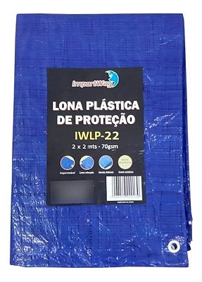 Lona Plástica Impermeável Encerada Importway 2x2 M Multiuso Para Caminhões, Piscinas E Telhados