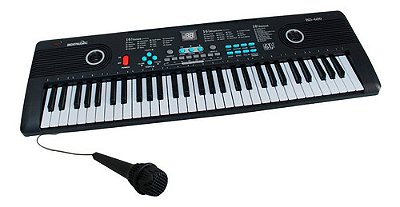 Teclado Musical 61 Teclas Importway Com Microfone Ideal Para Iniciantes Crianças E Adultos