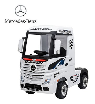 Mini Caminhão Elétrico Mercedes Benz Actros 12v Infantil Com Controle E Rodas Eva Com Luzes E Som Bivolt