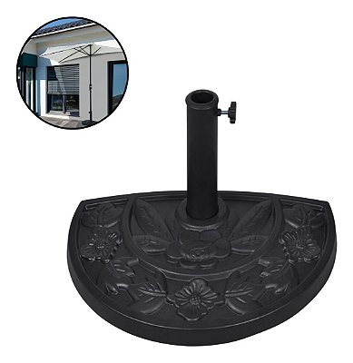 Base Para Ombrelone Importway 9,5 Kg Cimento Preto Ideal Para Jardim Piscinas E Área Externa