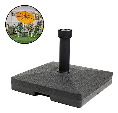 Base De Cimento 27 Kg Importway Preto Para Ombrelone E Guarda-sol Praia Piscina Quintal Clubes Condôminios