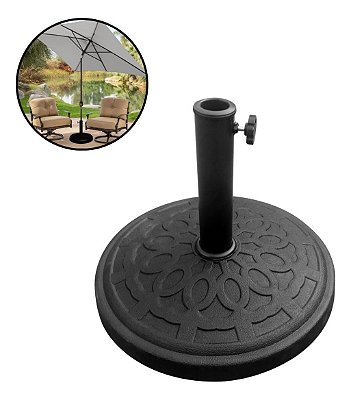 Base Para Ombrelone Importway 15 Kg Cimento Preto Ideal Para Jardim Piscina E Quintal