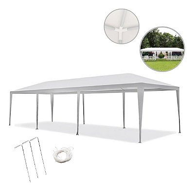 Gazebo Tenda 3x9m Importway Branco Montável Ideal Para Praia Campo Piscina E Jardim