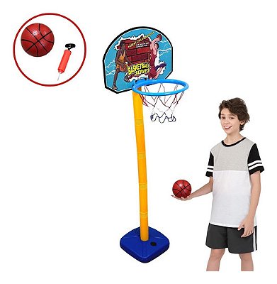 Cesta De Basquete Infantil Importway Com Bola E Inflador Ideal Para Área Interna E Externa