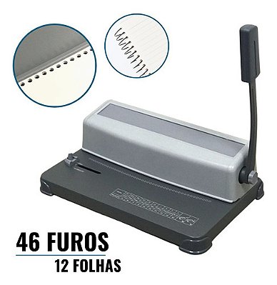 Encadernadora Perfuradora A4 Para Encadernação Espiral 12 Folhas Ideal Para Escritório