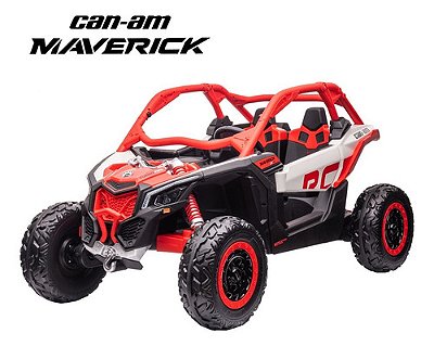 Utv Elétrico Infantil 12v Vermelho Can Am Maverick Importway Com Luzes Led E Bateria Bivolt