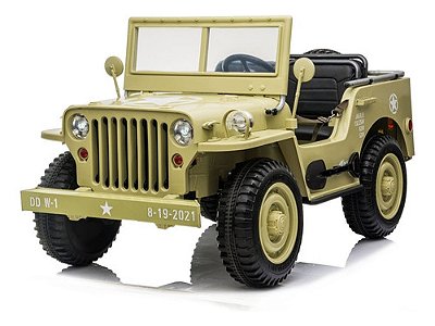 Mini Carro Elétrico Infantil Tipo Jipe Bege 24v Com Controle Remoto, Luzes, Som E Bateria Bivolt