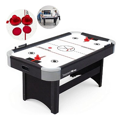 Mesa Air Game Aerohockey 168x91x80cm Elétrica Bivolt Com Marcador, Discos E Empurrador Para Salão De Jogos